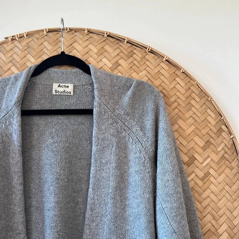 STYLISH YET COZY ACNE STUDIOS GREY CASHMERE/WOOL SONYA OPEN CARDIGAN‎ - UNISEX